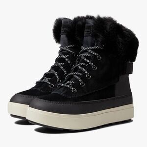 Koolaburra Black Winter Boots with Fur Trim